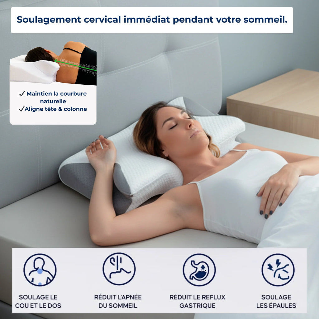 Oreiller Cervical Dormir Plus Orthopédique à Mousse Mémoire