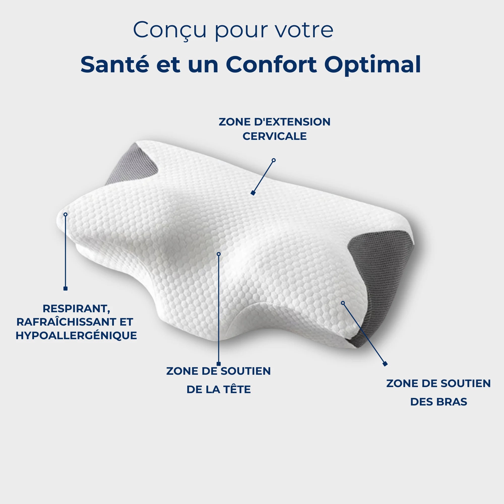 Oreiller Cervical Dormir Plus Orthopédique à Mousse Mémoire