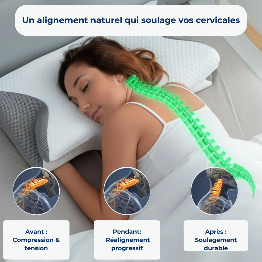 Oreiller Cervical Dormir Plus Orthopédique à Mousse Mémoire